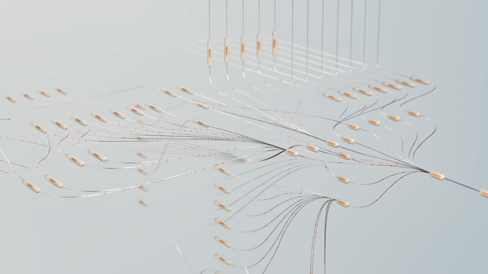 Visualização 3D de redes neurais representando a aplicação de inteligência artificial na análise genômica